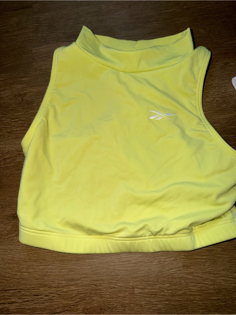 Reebok Neon Yellow Mock Neck Crop Top